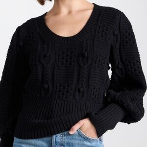 Sea Polly Cable & Popcorn Stitch Wool Sweater